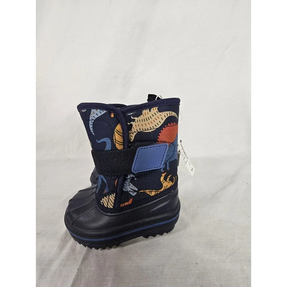 The Children's Place Boys Size 4 Blue Dinosaur Snow Boots Kids New Winter Shoes